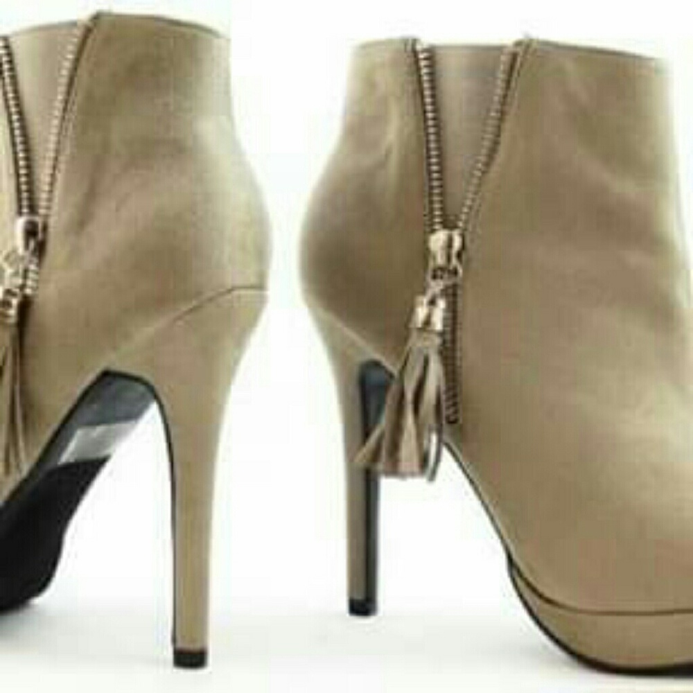 Taupe suede ankle boots
